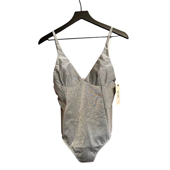 Alix Nyc Silver Glitter Bodysuit With Adjustable Straps Womens Small New $118 - Picture 3 of 11